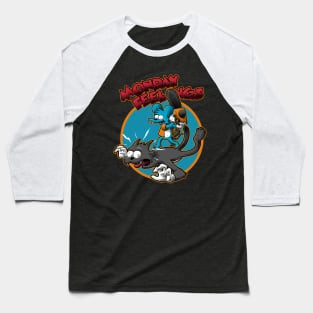 Cartoon Rat Cat Monday - Irony Sarcasm Gift Baseball T-Shirt